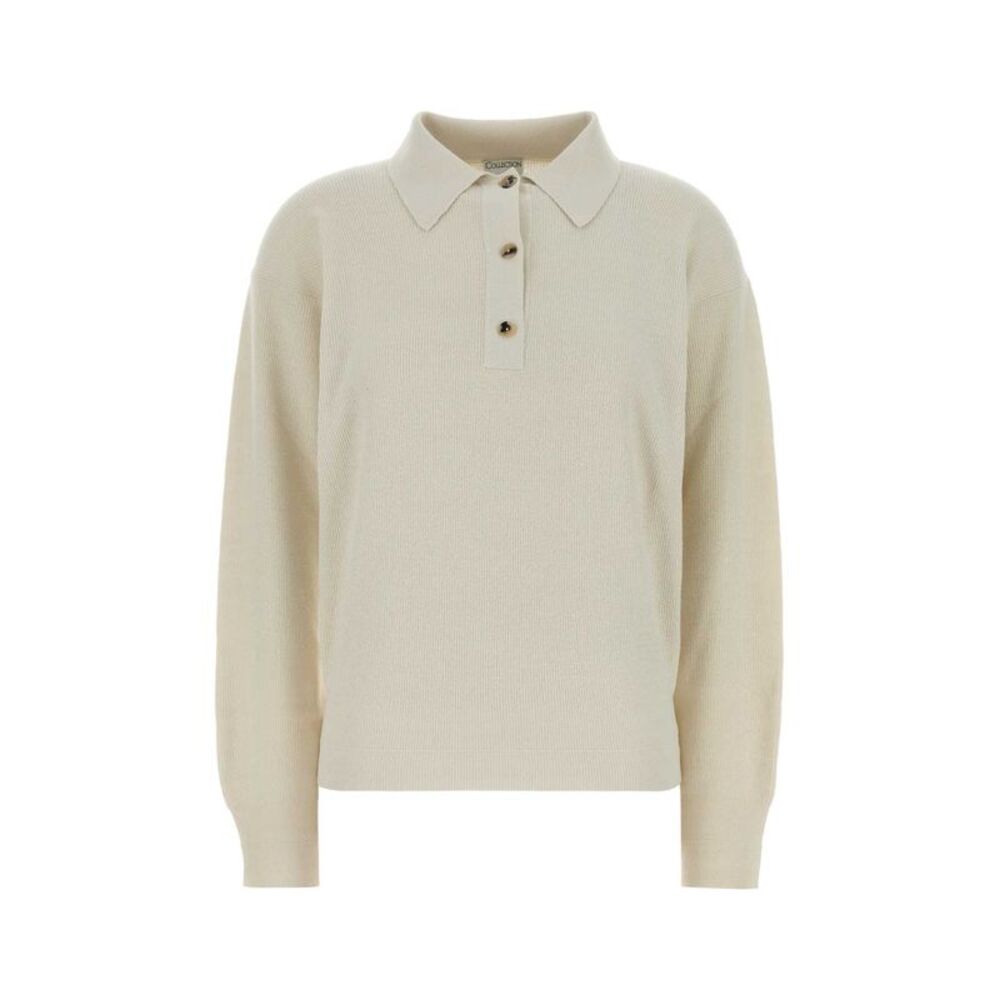 Calvin Klein Collection Women Ivoryy Knit Helga Polo Shirt